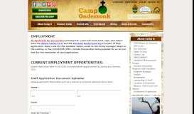 
							         Employment - Camp Ondessonk - Camp Ondessonk								  
							    