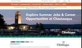 
							         Employment - Chautauqua Institution								  
							    
