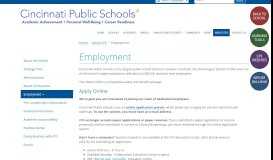 
							         Employment | Cincinnati Public Schools								  
							    