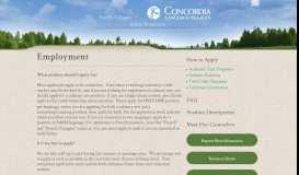 
							         Employment | Concordia Language Villages								  
							    