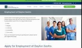 
							         Employment | Dayton Gastroenterology, Inc. | Beavercreek Ohio								  
							    