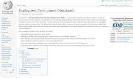 
							         Employment Development Department - Wikipedia								  
							    
