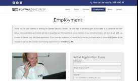 
							         Employment – Forward Security Limited								  
							    