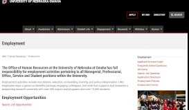 
							         Employment | Human Resources | University of Nebraska Omaha								  
							    