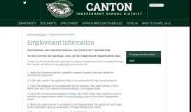 
							         Employment Information – Human Resources – Canton Independent ...								  
							    