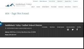
							         Employment Information - Saddleback Valley Unified School District								  
							    