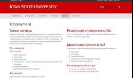
							         Employment | Iowa State University								  
							    