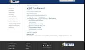 
							         Employment - MSU Billings								  
							    