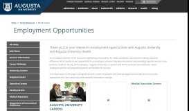 
							         Employment Opportunities - Augusta University								  
							    