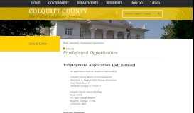 
							         Employment Opportunities - Colquitt County. GA								  
							    