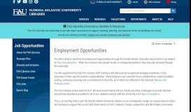 
							         Employment Opportunities | FAU Libraries								  
							    