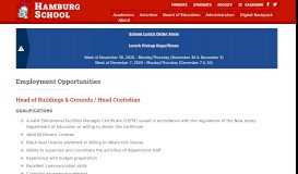 
							         Employment Opportunities - Hamburg School								  
							    