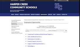 
							         Employment Opportunities - Harper Creek Community Schools								  
							    