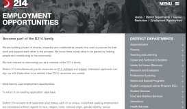 
							         Employment Opportunities - Human Resources | d214								  
							    