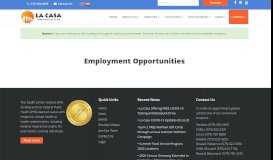 
							         Employment Opportunities - La Casa Family Health Center								  
							    