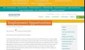
							         Employment Opportunities – Worcester Public Schools, Massachusetts								  
							    