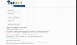 
							         Employment Requirements – EDUStaff, LLC								  
							    