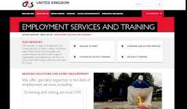 
							         Employment Services and Training | What we do | G4S United Kingdom								  
							    