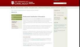 
							         Employment Verification Information | The University of Chicago								  
							    