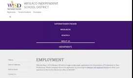 
							         Employment - Weslaco Independent School District								  
							    