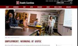
							         Employment: Working at UofSC | University of South Carolina								  
							    