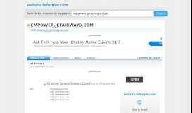 
							         empower.jetairways.com at WI. Jet Airways - Website Informer								  
							    