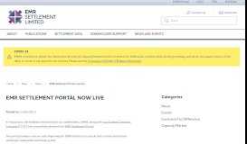
							         EMR Settlement Portal now live - EMR Settlement Limited								  
							    