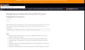 
							         Enable Azure Active Directory SSO for your HappyFox account ...								  
							    