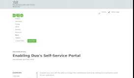 
							         Enabling Duo's Self-Service Portal | Duo Security								  
							    