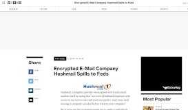
							         Encrypted E-Mail Company Hushmail Spills to Feds | WIRED								  
							    