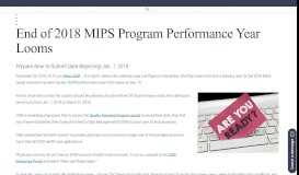 
							         End of 2018 MIPS Program Performance Year Looms - AAFP								  
							    