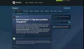
							         End of Chapter 7 / Big door problem (bug/glitch) :: Portal 2 General ...								  
							    