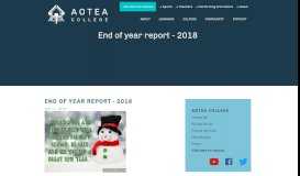 
							         End of year report - 2018 - Aotea College								  
							    