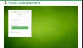 
							         End-User Certificate and Security Clearance Certificate Portal: Log in								  
							    