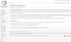 
							         End-user certificate - Wikipedia								  
							    
