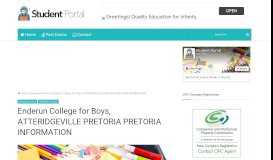 
							         Enderun College for Boys, ATTERIDGEVILLE ... - Student Portal								  
							    