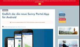 
							         Endlich da: die neue Sunny Portal-App für Android - Sunny. Der SMA ...								  
							    