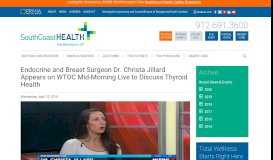 
							         Endocrine and Breast Surgeon Dr. Christa Jillard Appears on WTOC ...								  
							    