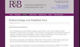 
							         Endocrinology Care from R&B Medical Group								  
							    