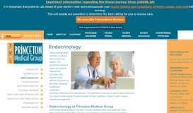 
							         Endocrinology | Princeton Medical Group, PA								  
							    