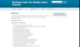 
							         Endorse - Barbara Coler for Fairfax Town Council								  
							    