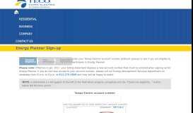 Teco Energy Planner Web Portal Page