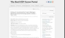 
							         Energy & Sustainability Project Manager, Memorial Sloan Kettering ...								  
							    