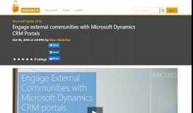 
							         Engage external communities with Microsoft Dynamics CRM Portals ...								  
							    