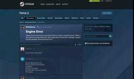 
							         Engine Error :: Portal 2 General Discussions - Steam Community								  
							    