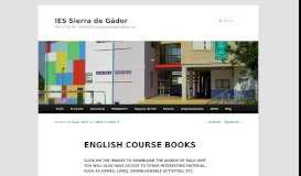
							         ENGLISH COURSE BOOKS | IES Sierra de Gádor								  
							    