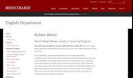 
							         English Department | Bard College Master of Arts in ... - Reed College								  
							    