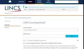 
							         English Language Acquisition - LINCS Learning Portal								  
							    