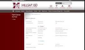 
							         English Language Arts Portal / Home - Millsap ISD								  
							    