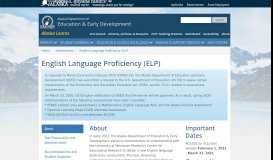 
							         English Language Proficiency (ELP) - Education and Early Development								  
							    
